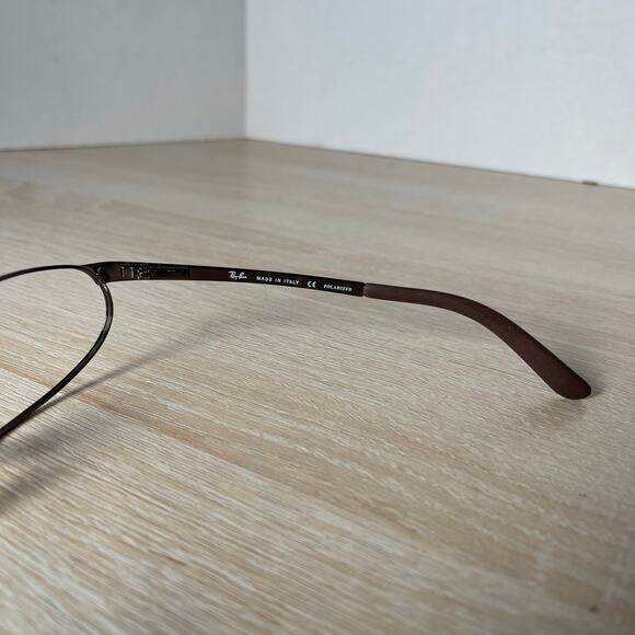 Ray-Ban RB3176 Flight 014/47 Sunglasses FRAMES ONLY Brown Made in Italy 60-17 - Picture 6 of 8